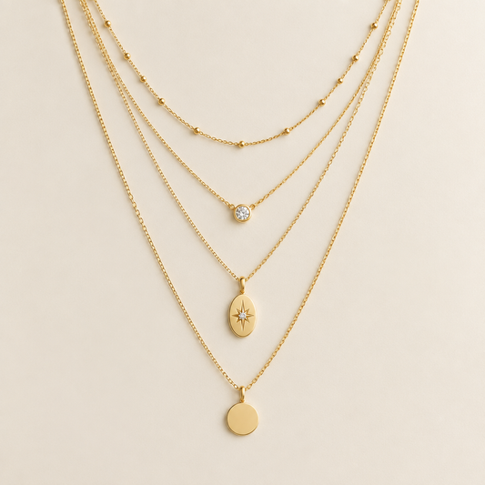 Layered Gold Necklace Set
